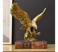 DESHINTKE Golden Eagle Resin Ornaments Statue, Golden Eagle Sculpture Modern Home Office Figurine Decor Desktop Decoration (Golden 1)