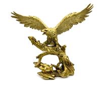 DESHINTKE Large Golden Eagle Resin Ornaments, Soaring Eagle Modern Home Office Figurine Decor