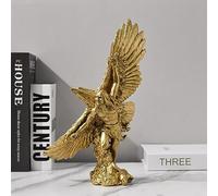 DESHINTKE Man and Eagle Soar Resin Ornaments Statue, Golden Eagle Sculpture Modern Home Office Figurine Decor Desktop Decoration (Golden 3)