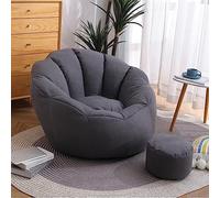 DESHVA Bean Bag Covers, (Bean Bag Covers Only,Not A Full Bean Bags) Stuffed Animal Storage Stuffed Foam Filled Furniture and Accessories for Dorm Room,Dark Gray,L