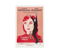 DESHVA Movie Poster -Funny Face Audrey Hepburn 1957 Canvas Poster Wall Art Decor Print Picture Paintings for Living Room Bedroom Decoration Unframe-style 12x18inch(30x45cm)