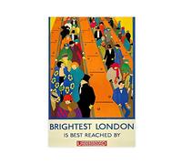 DESHVA UNDERGROUND BRIGHTEST LONDON B Vintage London Transport Poster Canvas Poster Bedroom Decor Sports Landscape Office Room Decor Gift Unframe-style 12x18inch(30x45cm)