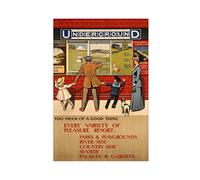 DESHVA UNDERGROUND Every Variety Of Pleasure Resort Vintage London Transport Poster Canvas Poster Bedroom Decor Sports Landscape Office Room Decor Gift Unframe-style 20x30inch(50x75cm)