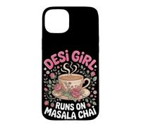 Desi Girl Runs on Masala Chai Tea Indian Case for iPhone 15 Plus