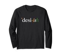 Desi·ish Minimalist Indian Pride Typography Design Long Sleeve T-Shirt