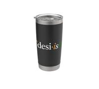 Desi·ish Minimalist Indian Pride Typography Design Stainless Steel Insulated Tumbler