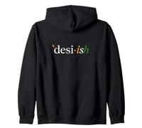 Desi·ish Minimalist Indian Pride Typography Design Zip Hoodie