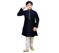 Desi Sarees Boys Asian Wedding Kurta Pajama Salwar Kameez Outfit 977 (2 Years, Navy Blue)