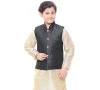 Desi Sarees Boy's Formal Sleeveless Waistcoat Jacket Wasket Koti Only 047 (UK, Age, 11 Years, Dark Grey)