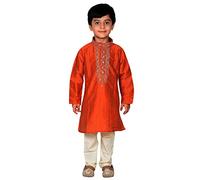 Desi Sarees Boys Kurta Pajama Kids Shalwar Kameez Outfit 876 (3 Years, Burnt Orange)
