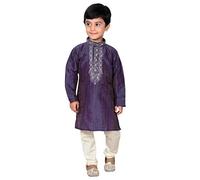 Desi Sarees Boys Sherwani Kurta Pajama Bollywood Theme 918 (12 Yrs, Navy Blue)