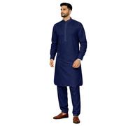 Desi Sarees Men's Egyptian Cotton Pathani Punjabi Kurta Shalwar Kameez With Cuff Sleeves 1939