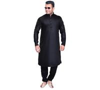 Desi Sarees Men's Plain Soft Black Cotton Kurta Trouser Style Pajama 1924 (UK, Numeric, 38, Regular, Regular, Black)
