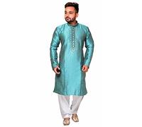 Desi Sarees Men's Sherwani Kurta Shalwar Kameez Apparel 1833 (38, Turquoise)