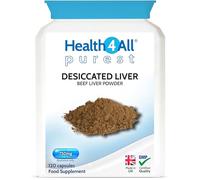 Desiccated Beef Liver 750mg x 120 Capsules, Natural Vitality Supplement | Non-defatted to Retain All Naturally Occurring Vitamins and Minerals I Made in the UK by Health4All