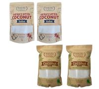 Desiccated Coconut Fine Grade 2x1kg & Desiccated Coconut Medium 2x1kg Combo Pack by Bakers Street - Finely Grated, Dried Coconut for Baking, Cooking, and Toppings, Ideal for Dessert