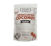 Desiccated Coconut Medium 300g - Sri Lankan - High Fat - High Fiber - Natural Dried Coconut for Baking, Cooking, and Topping Desserts, Vegan & Gluten-Free