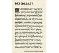 Desiderata Gallery The Desiderata Poem by Max Ehrmann. 11 X 17 Poster on Archival Parchment Paper