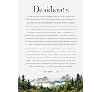 Desiderata Inspirational Poem Print with Mountain Landscape, Max Ehrmann Wall Art, Size A4.