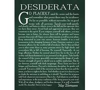 Desiderata Poem Desiderata Print Desiderata Poster Poetry Wall Art Graduation Gift Graduation Poem Student Poem Gift by Max Erhmann 1927 (13 x 19, Green)