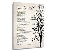 Desiderata Poem Framed Inspirational Wall Art Posters Encouraging Quotes Wall Decor Canvas Prints Modern Vintage Painting For Living Room Poetry Artwork Framed (12x18 inch)