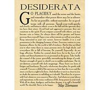 Desiderata Print by Max Erhmann 1927 - Poetry Wall Art Poster - Graduation Gift - Student Poem (11 x 14, Parchment)