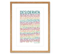 Desiderata Rainbow Words Ehrmann Typography Framed Wall Art Print