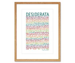 Desiderata Rainbow Words Ehrmann Typography Framed Wall Art Print