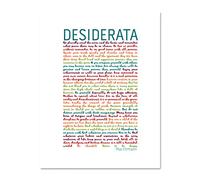 Desiderata Rainbow Words Ehrmann Typography Large Framed Art Print Poster Wall Decor 18x24 inch