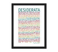 Desiderata Rainbow Words Ehrmann Typography Large Framed Art Print Poster Wall Decor 18x24 inch
