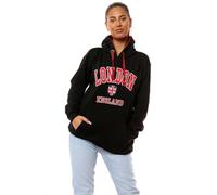 Design 24 Seven Unisex Hoodie London England Hooded Sweatshirt Jumper Fleece 4 Colours XS TO XL Black