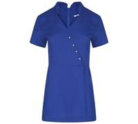 Design 24 Seven Women's Spa Salon Tunic Uniform Hair Dresser Nail Therapist Beauty Industry Workwear Short Sleeve V Neck V4B Blue
