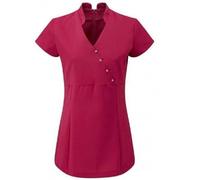 Design 24 Seven Women's Spa Salon Tunic Uniform Hair Dresser Nail Therapist Beauty Industry Workwear Short Sleeve V Neck V4B Pink