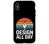 Design All Day Retro Creator Work Motivation Case for iPhone X/XS