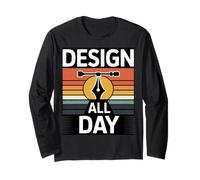 Design All Day Retro Creator Work Motivation Long Sleeve T-Shirt