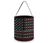 Design American Flag Weed CannabisCandy Bucket Tote Bag Multipurpose Portable Collapsible Reusable Goody Bucket with Handle for Birthday Or Holiday Party Favor