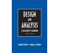 Design & Analysis: A Researcher's Handbook