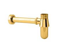 Design Bottle Trap P-Trap Old Style Solid Brass Wall Siphon Bottle Trap with Basin Pop Up Waste Plumbing Tube(Gold)