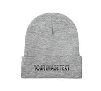 Design Bucket Hat for Men Women Add Your Own Logo Cuffed Beanie Hat Gray