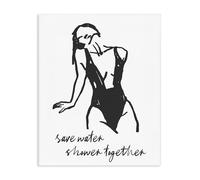 Design by Lettered and Lined - USA Made Hanging Wall Art - 'Save Water Shower Together', Canvas, 16 x 20 From Stupell Industries