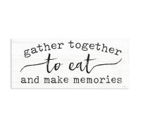 Design by Lux + Me Designs - USA Made Hanging Wall Art - 'Gather Together Eat & Memories', Canvas, 24 x 10 From Stupell Industries