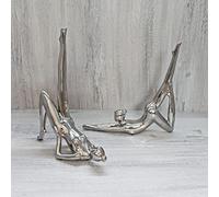 Design By Pepper Chrome Ceramic Ballerina Girl Figurine Ballet Dancer Statue Art Sculpture Ornament For Home Decoration Gift For A Dancer