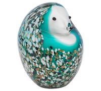 Design By Pepper Hand-Blown Glass Hedgehog Figurine, Teal with Gold Speckles, 11.5 x 10 cm, Decorative