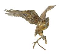 Design By Pepper Handcrafted Metal Eagle Sculpture - Gold Patina Finish (56 x 80 x 33 cm)