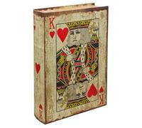 Design By Pepper Hidden Storage Book Box - King of Hearts Vintage Playing Card Decor