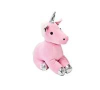 Design by Pepper Pink Unicorn Doorstop - Plush Fabric with Silver Accents, 38cm Tall