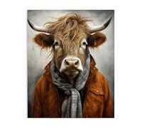 Design by Ray Powers - USA Made Hanging Wall Art - 'Buster Bull Horn Portrait', Canvas, 24 x 30 From Stupell Industries
