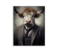 Design by Ray Powers - USA Made Hanging Wall Art - 'Sophisticated Bull Portrait', Canvas, 24 x 30 From Stupell Industries