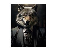 Design by Ray Powers - USA Made Hanging Wall Art - 'Trendy Wall Street Wolf', Canvas, 16 x 20 From Stupell Industries
