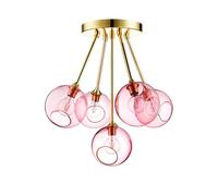 DESIGN BY US Ballroom Molecule ceiling light, pink, glass, 5-bulb